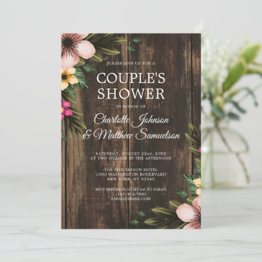 Rustic Woodsy Elegant   CountryParty Invitation Kaart (Staand voorkant)