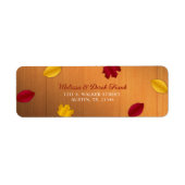 Rustic Woodsy Herfst Red & Gold Leaves Etiket (Voorkant)