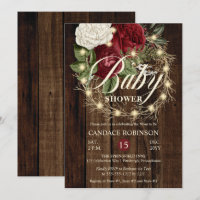 Rustic Woodsy Licht Wreath Girl Baby shower