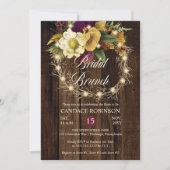 Rustic Woodsy Lighted Wreath Bridal Brunch Invitat Kaart (Voorkant)