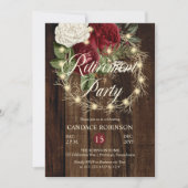 Rustic Woodsy Lighted Wreath Retirement Party Kaart (Voorkant)