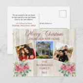Rustic Woodsy Merry Kerstmis - New Home Photo Ann Feestdagenkaart (Voorkant / Achterkant)