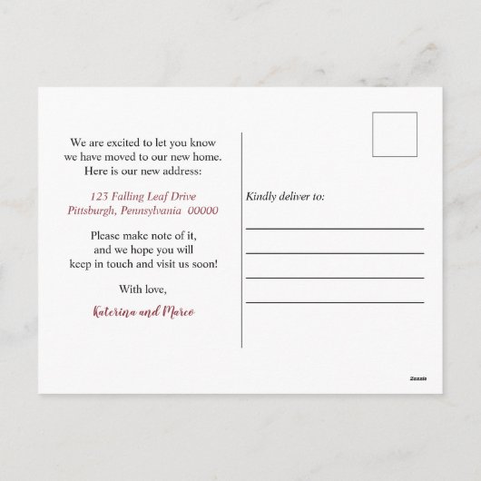 Rustic Woodsy Merry Kerstmis - New Home Photo Ann Feestdagenkaart (Achterkant)