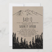 Rustic Woodsy Mountain Baby Q Kaart (Voorkant)