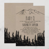 Rustic Woodsy Mountain Baby Q Kaart (Voorkant / Achterkant)