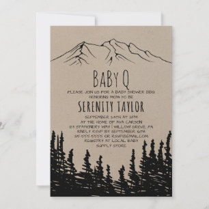 Rustic Woodsy Mountain Baby Q Kaart