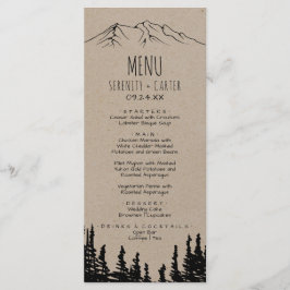 Rustic Woodsy Mountain Dinner Menu Kaart