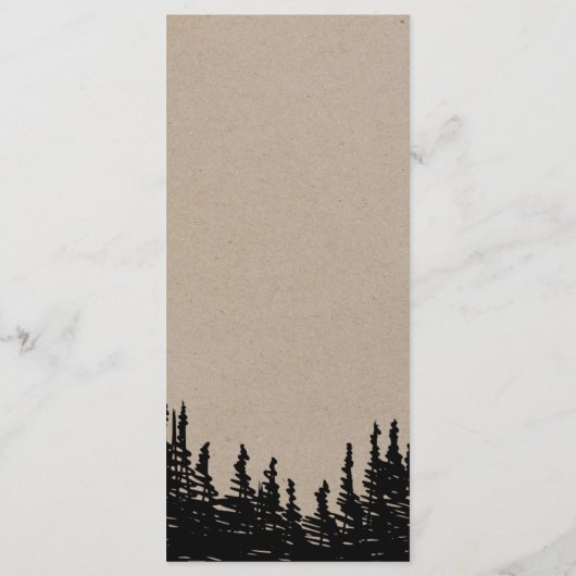 Rustic Woodsy Mountain Dinner Menu Kaart (Achterkant)