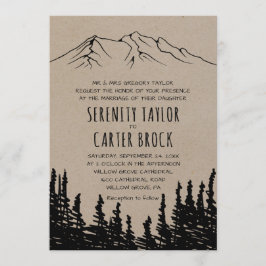 Rustic Woodsy Mountain Formal Wedding Kaart