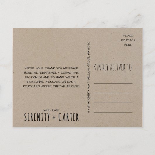 Rustic Woodsy Mountain Hartelijk dank Briefkaart (Achterkant)