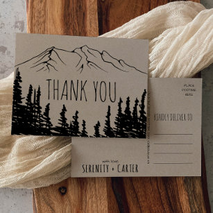 Rustic Woodsy Mountain Hartelijk dank Briefkaart