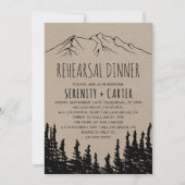 Rustic Woodsy Mountain Rehearsal Dinner Kaart (Voorkant)