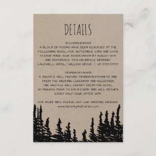 Rustic Woodsy Mountain Wedding Details Kaart