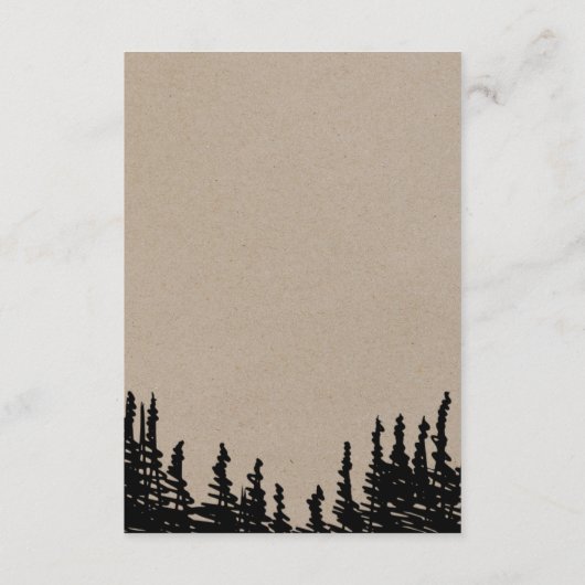 Rustic Woodsy Mountain Wedding Details Kaart (Achterkant)