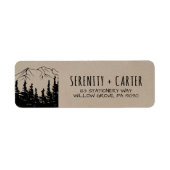 Rustic Woodsy Mountain Wedding Etiket (Voorkant)