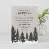Rustic Woodsy Mountain Wedding Kaart (Staand voorkant)