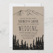 Rustic Woodsy Mountain Wedding Kaart (Voorkant)