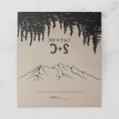 Rustic Woodsy Mountain Wedding Plaatskaartje (Buitenkant ongevouwen)