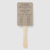 Rustic Woodsy Mountain Wedding Programme Handwaaier (Achterkant)