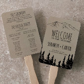 Rustic Woodsy Mountain Wedding Programme Handwaaier