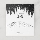 Rustic Woodsy Mountain | Wit huwelijk Plaatskaartje (Buitenkant ongevouwen)