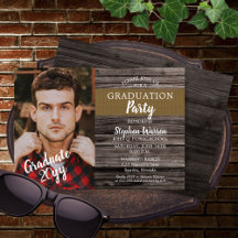 Rustic Woodsy Photo Graduation Party