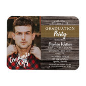 Rustic Woodsy Photo Graduation Party Magneet (Horizontaal)