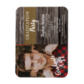 Rustic Woodsy Photo Graduation Party Magneet (Verticaal)