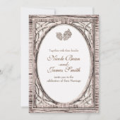 Rustic Woodsy Pine Cone White Wood Invitations Kaart (Voorkant)
