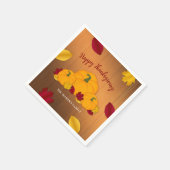 Rustic Woodsy Thanksgiving Pumpkins & Fall Leaves Servet (Hoek)