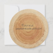 Rustic Woodsy Tree Trunk Slice Unique Wedding Kaart (Achterkant)