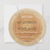 Rustic Woodsy Tree Trunk Slice Unique Wedding Kaart (Voorkant)