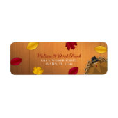 Rustic Woodsy Turkey Herfst Red & Gold Leaves Labe Etiket (Voorkant)