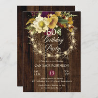 Rustic Woodsy verlicht Wreath 60th Birthday Party