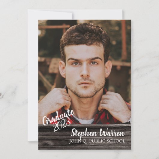 Rustic Woodsy Vertical Photo Graduparty (Voorkant)