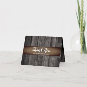 Rustic Woodsy Wagon Wheel Bereavement Hartelijk da Bedankkaart