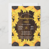 Rustic Woodsy Wood |Thanksgiving zonnebloemen Kaart (Voorkant)