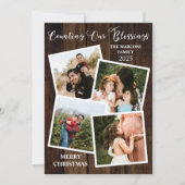 Rustic Woodsy Wood waarin onze zegels worden getel Feestdagenkaart (Voorkant)