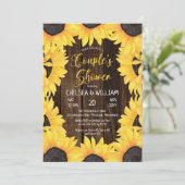 Rustic Woodsy Wood | Zonnebloemen Koesschoenen Kaart (Staand voorkant)