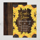 Rustic Woodsy Wood | Zonnebloemen Koesschoenen Kaart (Voorkant / Achterkant)