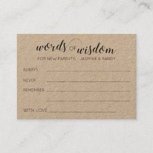 Rustic Words of Wisdom New Parents Advice Plaatskaartje