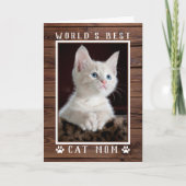 Rustic World's Best Cat Moeder Verjaardag Foto Kaart (Voorkant)
