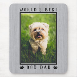 Rustic World's Best Dog Dad Pootafdrukken Foto Muismat