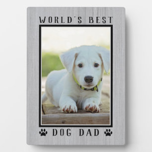 Rustic World's Best Dog Dad Pootafdrukken Huisdier Fotoplaat