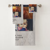 Rustic World's Best Grandpa Wood Custom 6 Photo  Bad Handdoek (Insitu)