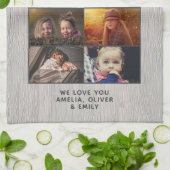 Rustic World's Best Grandpa Wood Custom 6 Photo  Theedoek (Gevouwen)