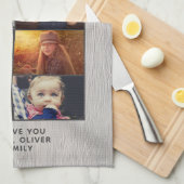 Rustic World's Best Grandpa Wood Custom 6 Photo  Theedoek (Quarter Fold)