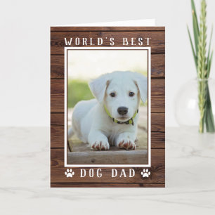 Rustic World's Beste Hond Papa Vaderdag Foto Kaart