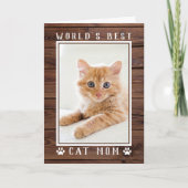 Rustic World's Beste Kattenmoeder Moederdag Foto Kaart (Voorkant)
