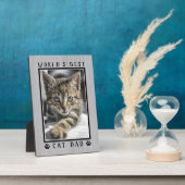Rustic World's Beste Kattenpapa Pootafdrukken Huis Fotoplaat (Zijkant)